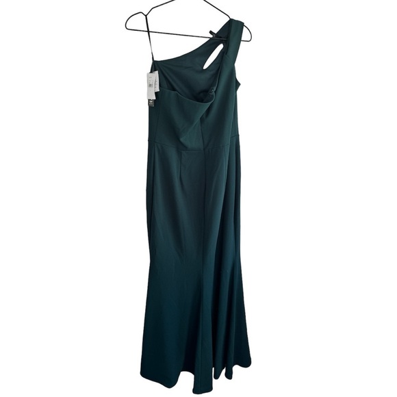 New! XSCAPE Lucy‎ Long Scuba Crepe One Shoulder Dress - Picture 2 of 7